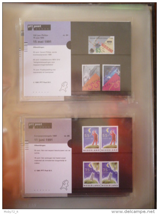 Coll. Olanda MNH 1982/95 su cartocini ufficiali ptt Post da n. 1 a n. 145 (m209)