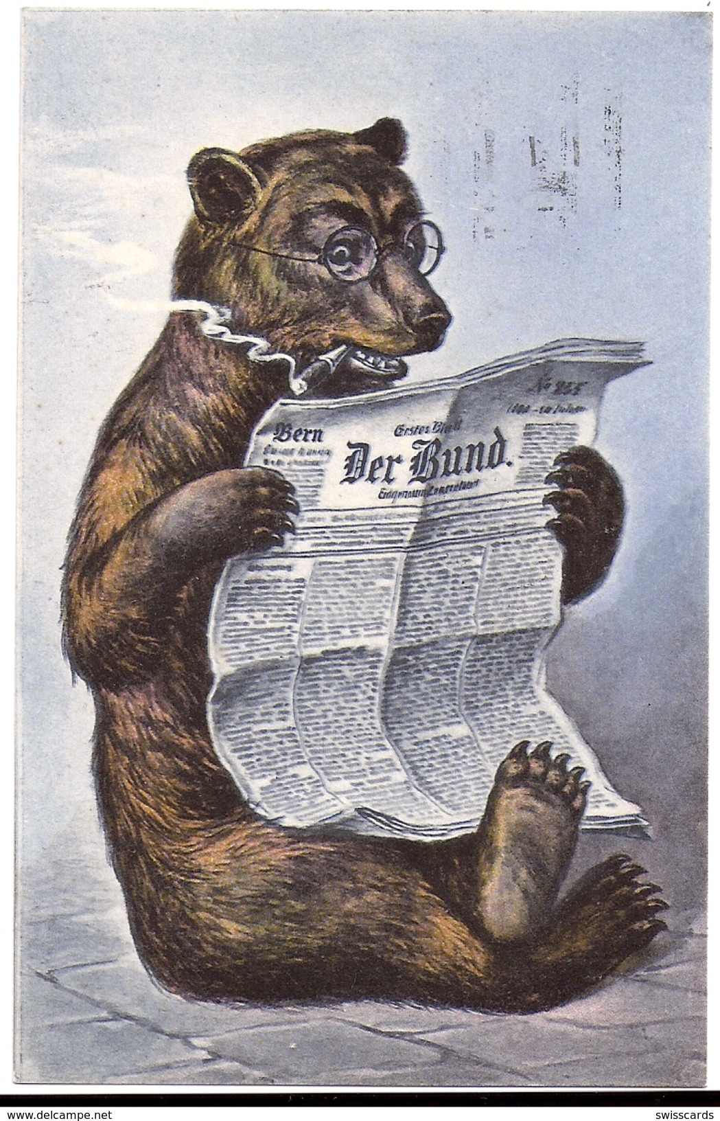 BERN: Zeitung "Der Bund" Lesender Bär1928 - Berne