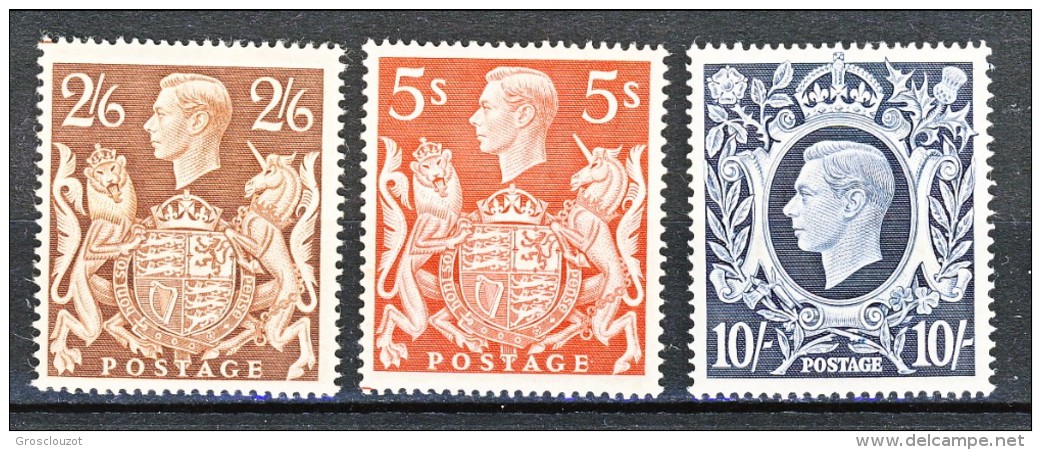 UK Giorgio VI 1939 Effige Serie N. 224-226 MNH GO*** Freschissimi, Perfetti. Cat. € 650 - Non Classificati