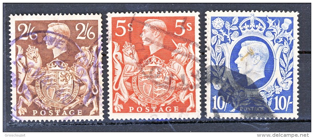 UK Giorgio VI 1939 Effige Serie N. 224-226 Usati Cat. € 50 - Ohne Zuordnung