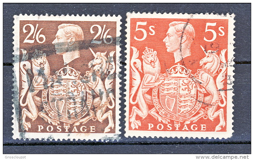 UK Giorgio VI 1939 Effige N. 224 S. 2,6 Bruno E N. 225 S. 5 Rosso Cat. € 16.50 - Ohne Zuordnung