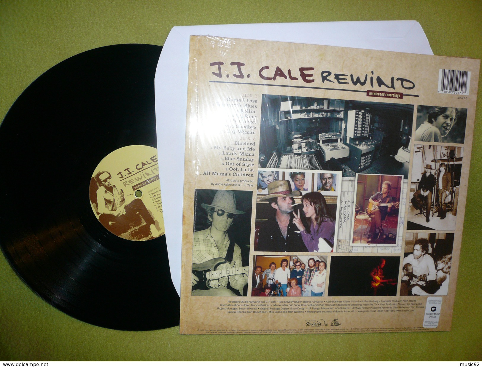 J.J.Cale"33t Vinyle"Rewind Unreleased Recording" - Disco, Pop