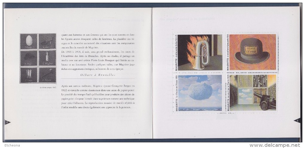 = Magritte Livret Textes Et 21 Vignettes Gommées Neuves Différentes (37 Au Total) Sur 32 Pages "stamps" - Erinnofilie