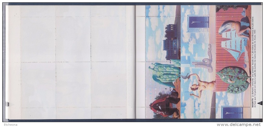 = Magritte Livret textes et 21 vignettes gommées neuves différentes (37 au total) sur 32 pages "stamps"