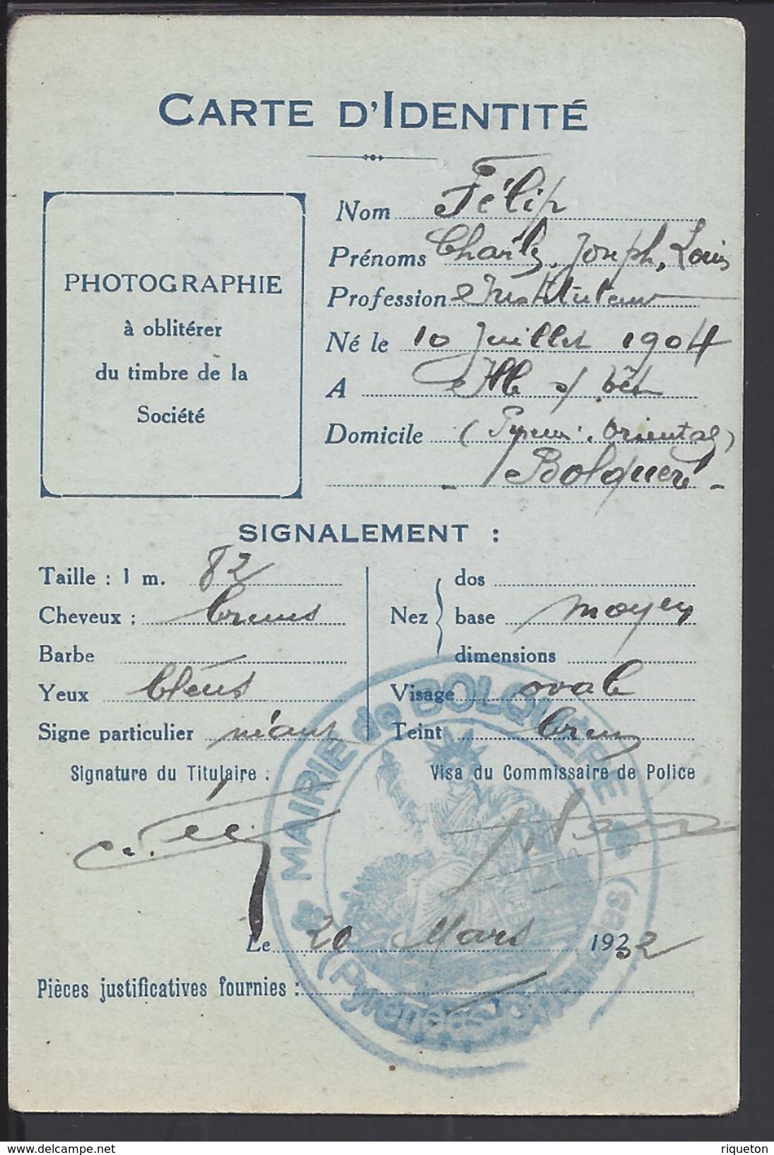FR -  1932 - " Fédération Pyrénéenne De Ski " Carte D'identité De Membre Actif - Cachet De La Mairie De Bolquère P.o - - Non Classés
