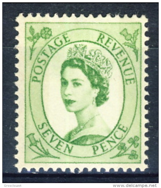 GB 1952-54 Elisabetta II N. 271 P. 7 Verde MNH GO Catalogo € 12 - Altri & Non Classificati