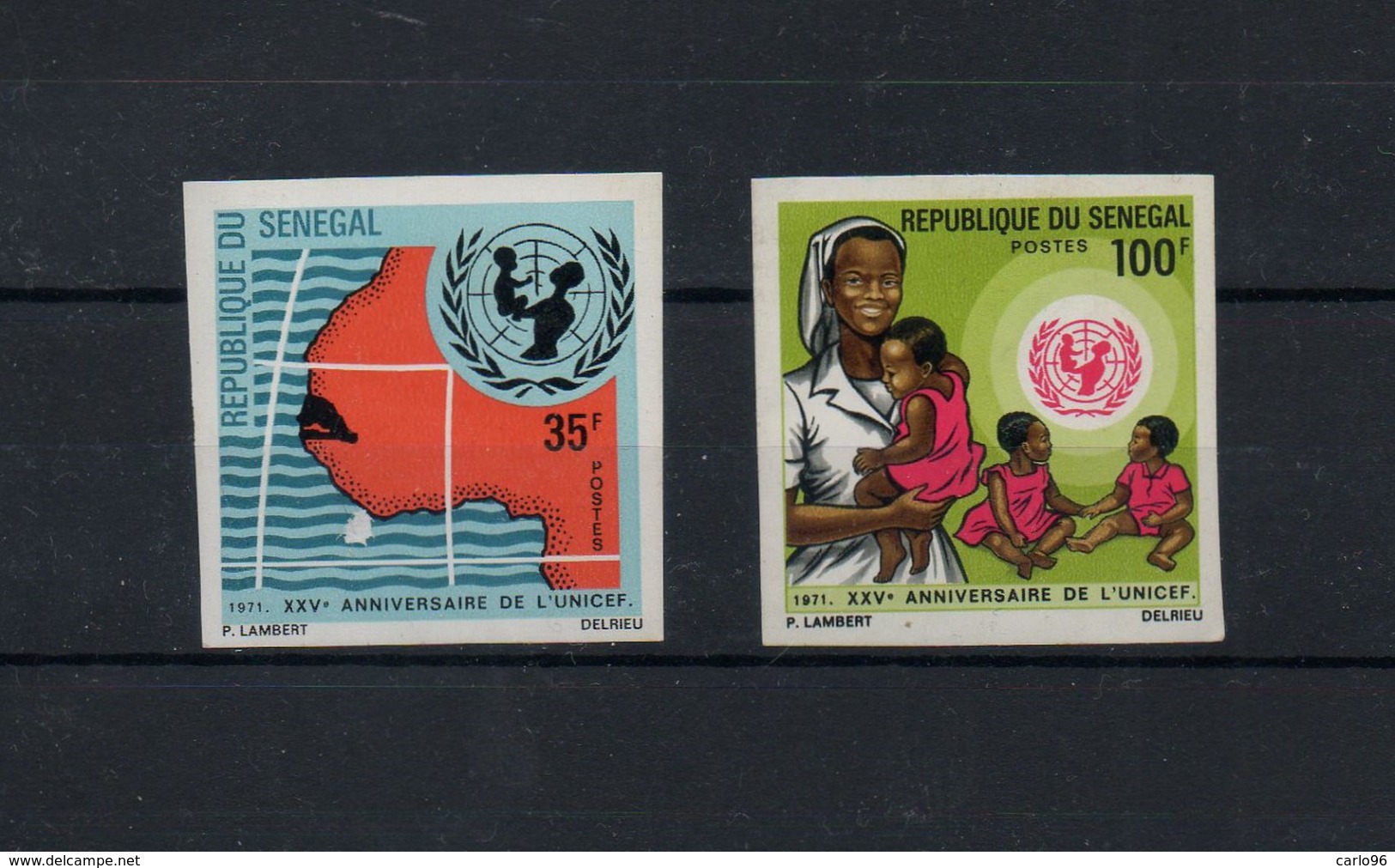 1971 25° UNICEF NON DENTELE  NEUFS** MNH Y&T N° 356-357 - Sénégal (1960-...)