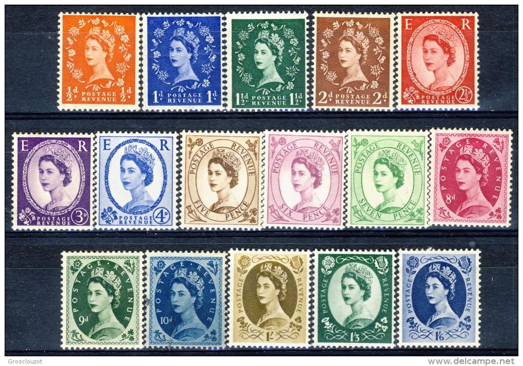 GB 1952-54 Elisabetta II Serie N. 262-278 (manca N. 275) MNH GO Catalogo € 100 - Other & Unclassified