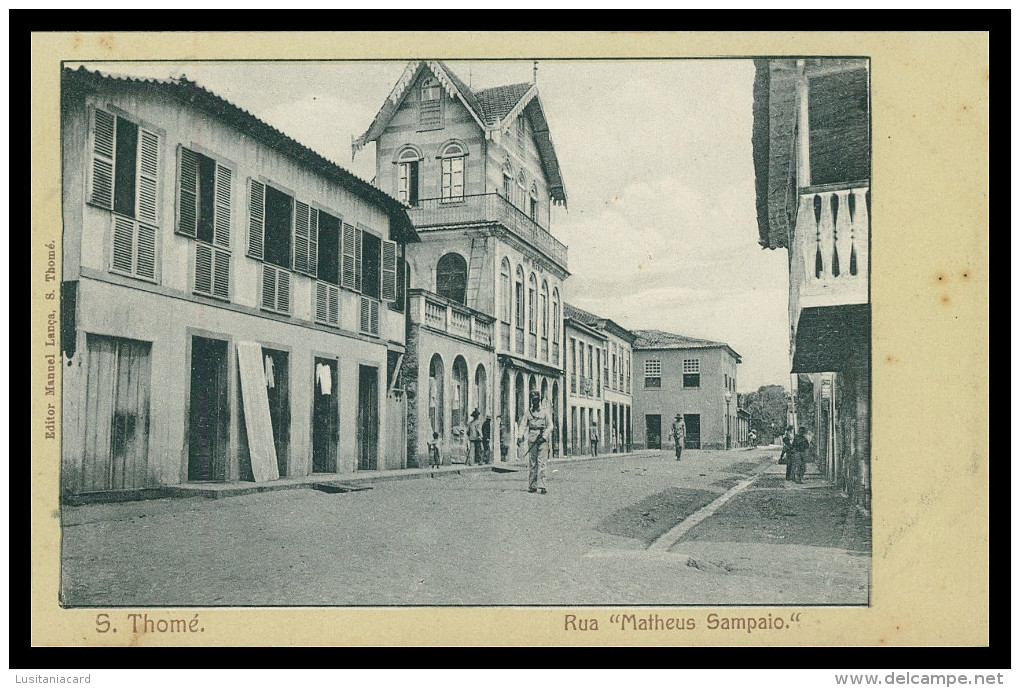 SÃO TOMÉ E PRÍNCIPE- Rua " ;Matheus Sampaio" ( Ed.Manuel Lança) Carte Postale - Sao Tome Et Principe