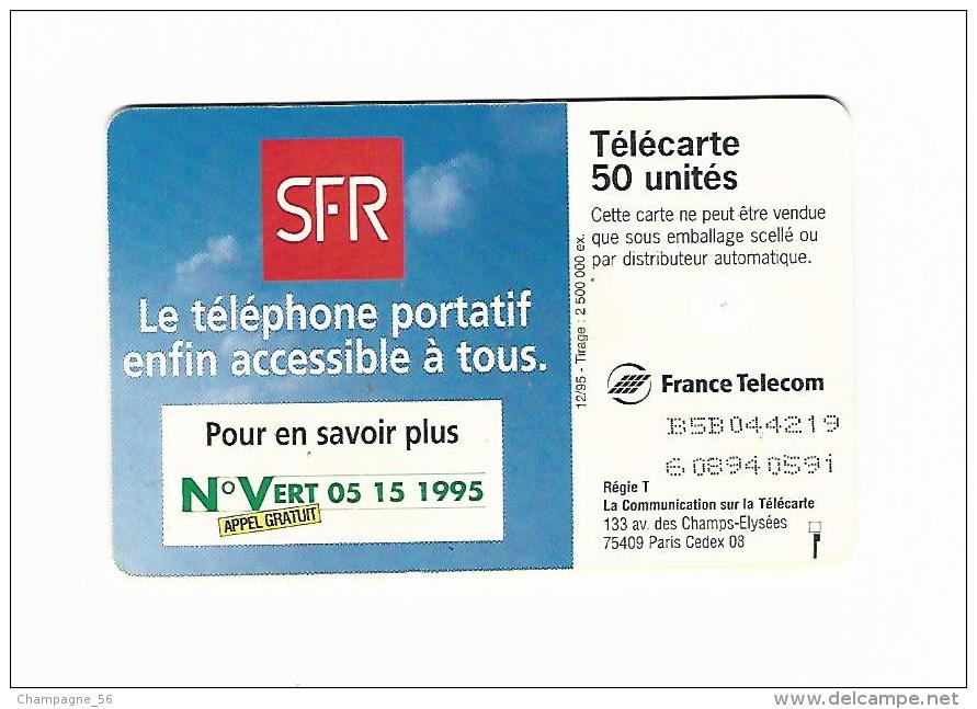 12 / 95  F 615 SFR TÉLÉPHONE ACCESSIBLE 50 U GEM1A   DN 9 CARAC.LASERS X 2 LIGNES B5B UTILISÉE - Fehldrucke