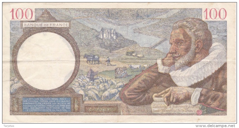 BILLETE DE FRANCIA DE 100 FRANCS DEL 4-4-1940   (BANKNOTE) - 100 F 1939-1942 ''Sully''