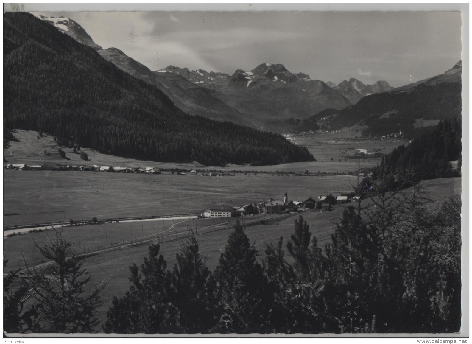 Madulain (Oberengadin - 1700 M) Gegen Chamues-ch Und Piz Della Margna - Bahnstempel RhB - Madulain