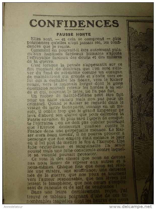 1916  LA MODE  ; Et Courrier De Guerre ;Entre Françaises ; Etc - Patrones