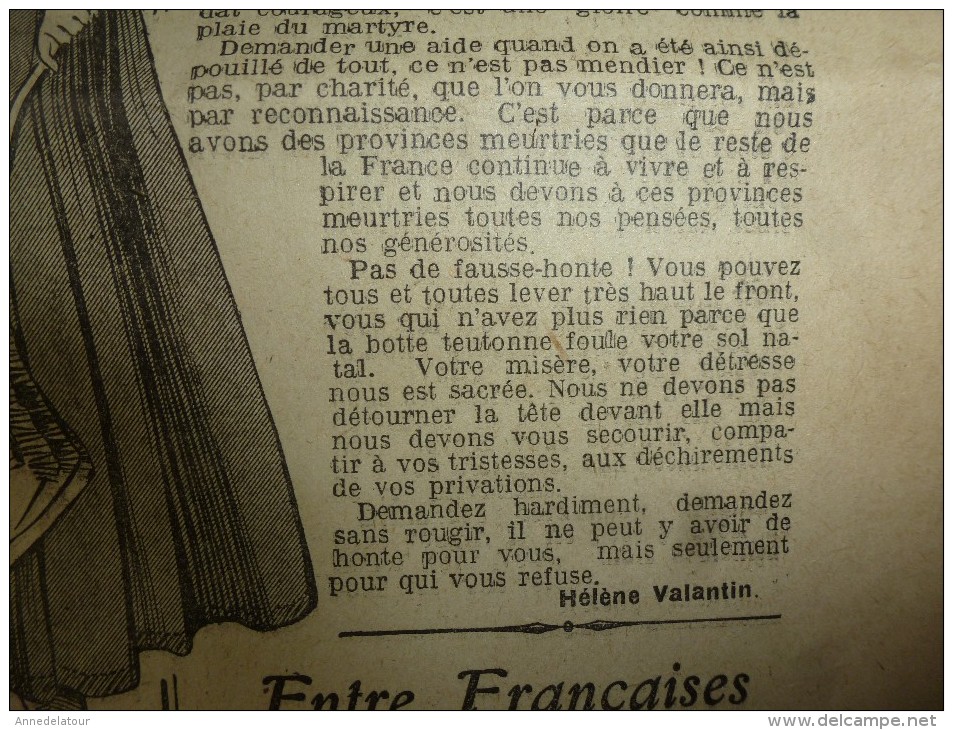 1916  LA MODE  ; Et Courrier De Guerre ;Entre Françaises ; Etc - Patrons