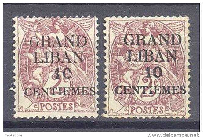 Grand Liban: Yvert N°1**; MNH; Variété Petit "G", Joint Un Ex Pour Comparaison - Neufs