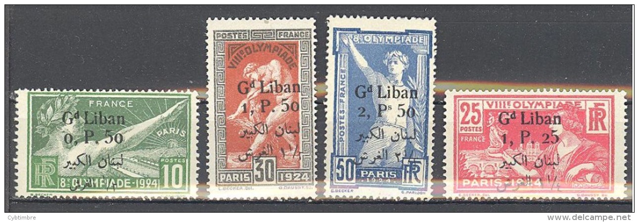 Grand Liban: Yvert N° 45/48*; Jeux Olympiques 1924 De Paris; Grosses Charnières; Voir Les 2 Scans - Nuevos