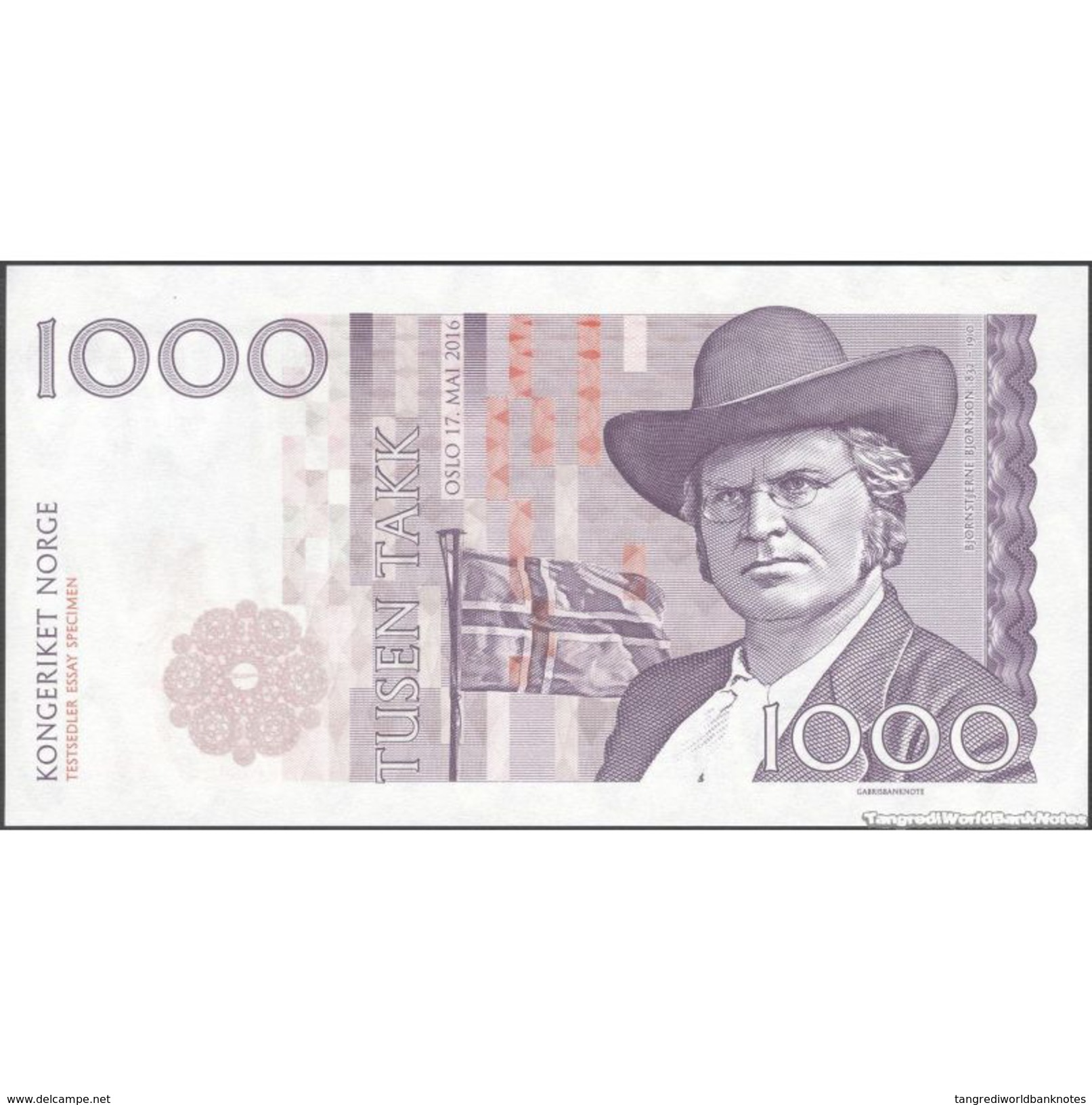 TWN - NORWAY - 1000 Takk 2016 UNC Private Issue Specimen Essay No Serial - Altri & Non Classificati