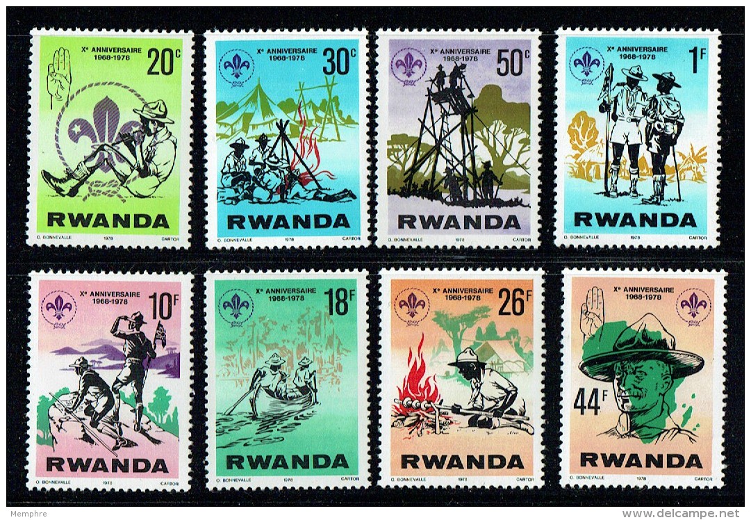 1978  10è Ann. Des Souts  Rwandais -  Série Complète ** - Neufs