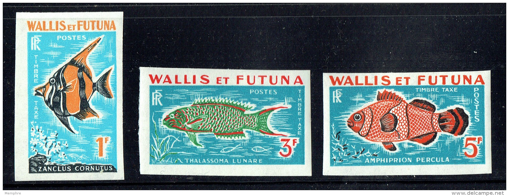 1982  Timbres-taxe Non-dentelés  Poissons Yv T37a-39a** - Unused Stamps