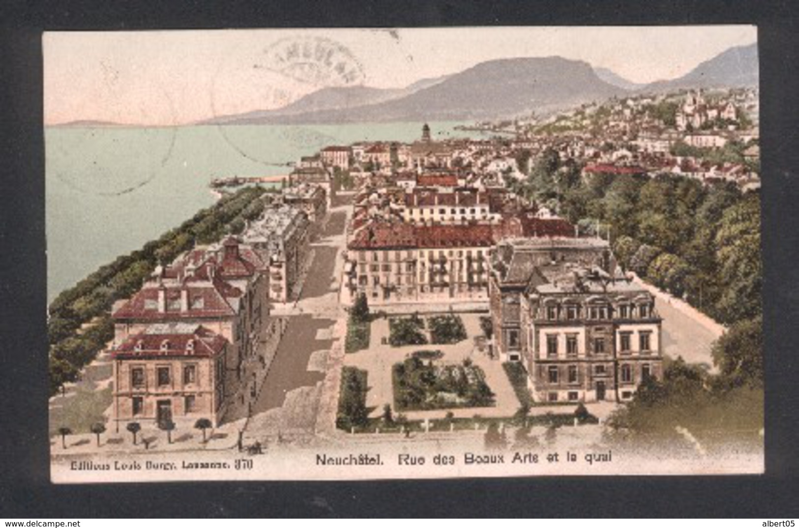 Neuchatel - Cachet Linéaire De Gare Et Ambulant N° 9  - 3 Août 1908 - CPA Neuchatel - Spoorwegen