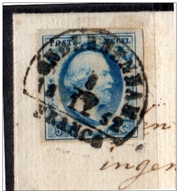 Briefomslag Plaat I-97 WARFFUM (langstempel) > Van Der Lee Ingenieur Waterstaat Groningen 8.12.1852 (em12) - Cartas & Documentos