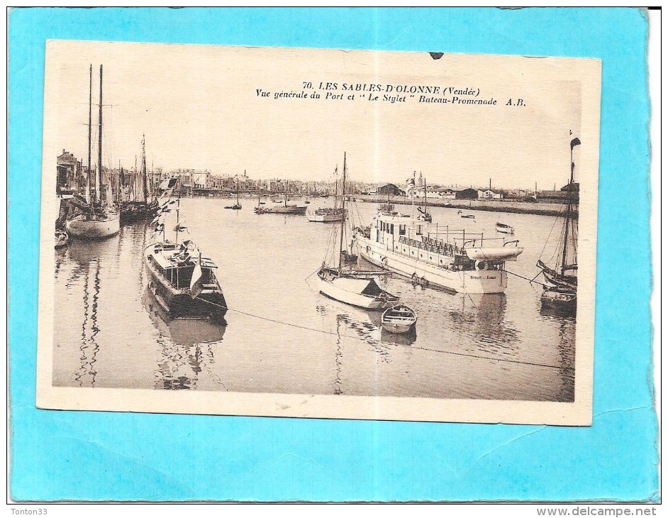 LES SABLES D'OLONNE - 85 -   Vue Générale Du Port Et "Le Stylet" Bateau Promenade - VAN18 - - Sables D'Olonne