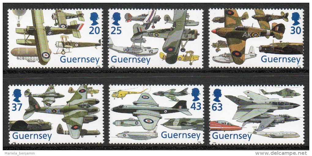 Guernesey -  779/84 ** Avions (aircrafts) 1998 - Guernsey