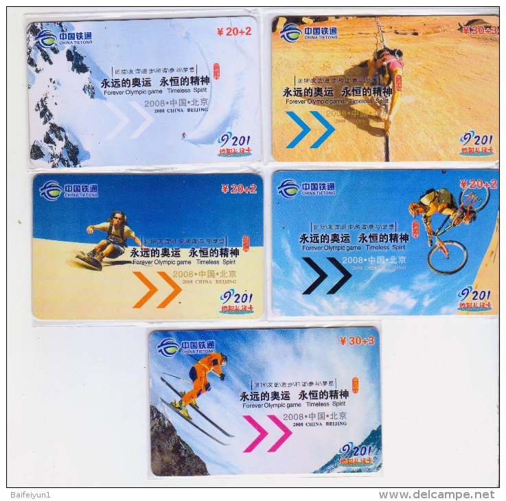 China 2008 China Telecom Phonecards 2008 Forever Olympic Game Timeless Spirit 5V - Sport