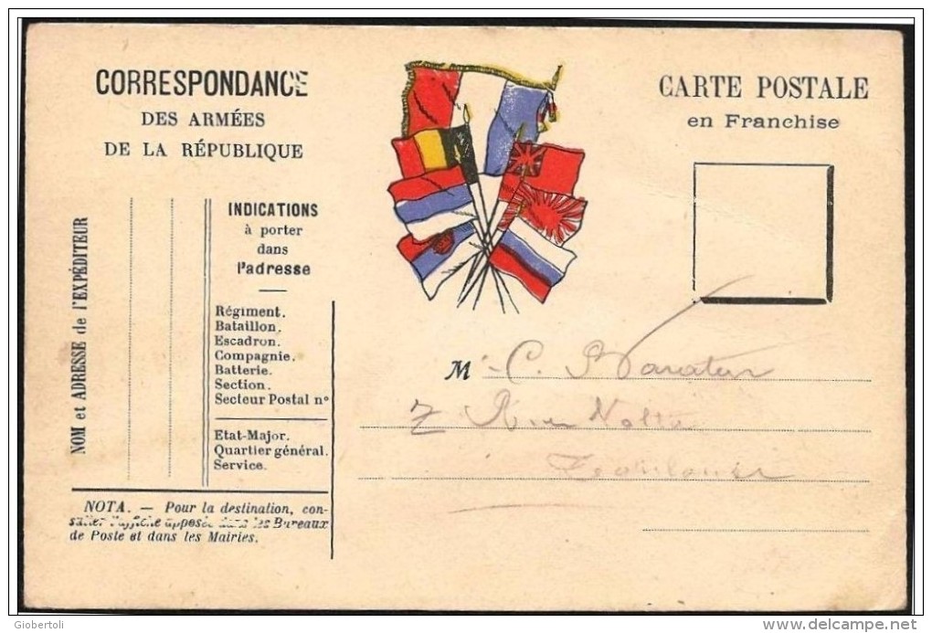 Francia/France: Franchigia Militare, Military Franchise, Franchise Militaire - Bandiere, Flags, Drapeau - Buste