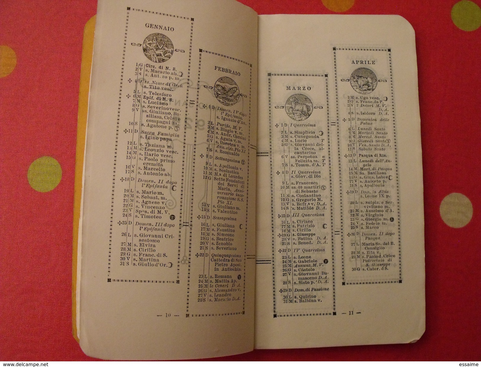 Calendrier 1925 En Italien. Calendario Atlante Delle Mossioni Cattoliche Esposizione Missionaria Vaticana. Cartes Atlas - Andere & Zonder Classificatie