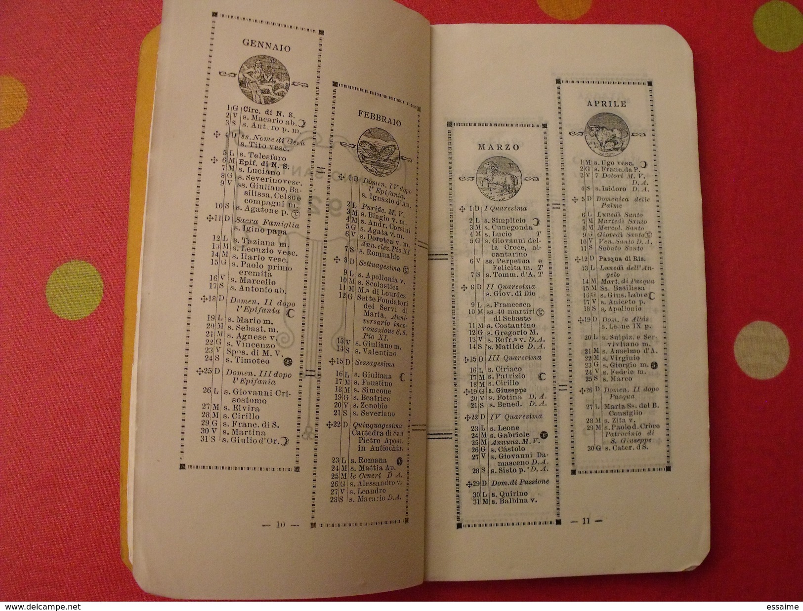 Calendrier 1925 En Italien. Calendario Atlante Delle Mossioni Cattoliche Esposizione Missionaria Vaticana. Cartes Atlas - Autres & Non Classés