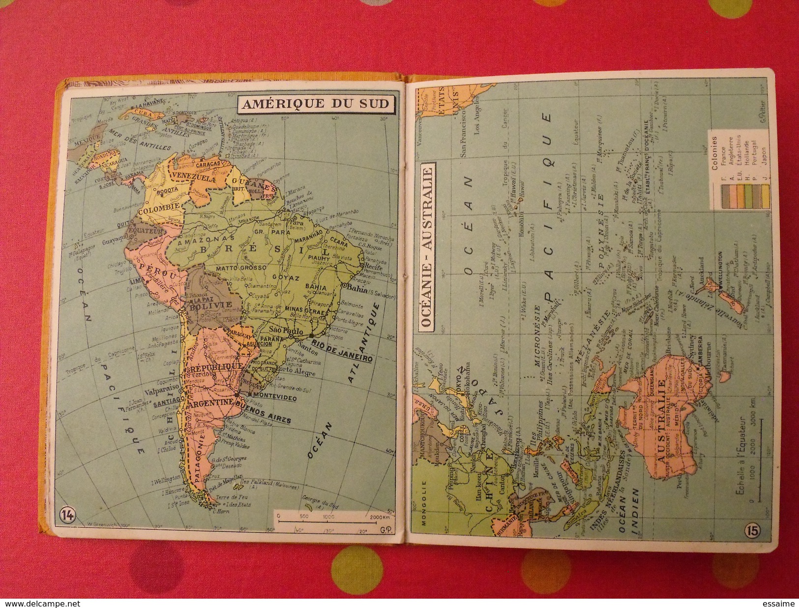 le monde entier. petit atlas mondial. 1942. 15 cartes en couleurs. Allemagne pendant la guerre 1939-1945 WW2