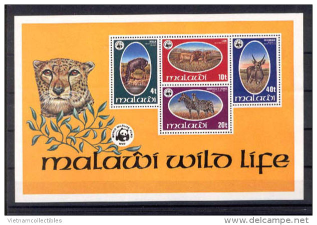 W22 WWF W.W.F. Malawi MNH Souvenir Sheet 1978 : Endangered Animals - Unused Stamps