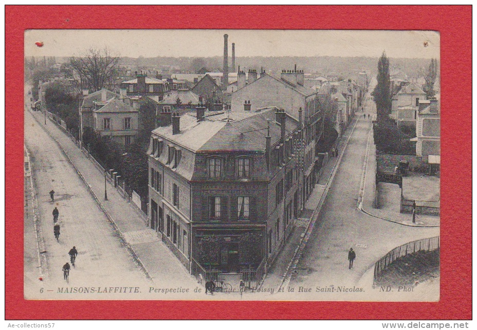 Maisons- Laffitte  -  Perspective De L Avenue De Poissy Et La Rue St Nicolas  --  Abimée - Maisons-Laffitte