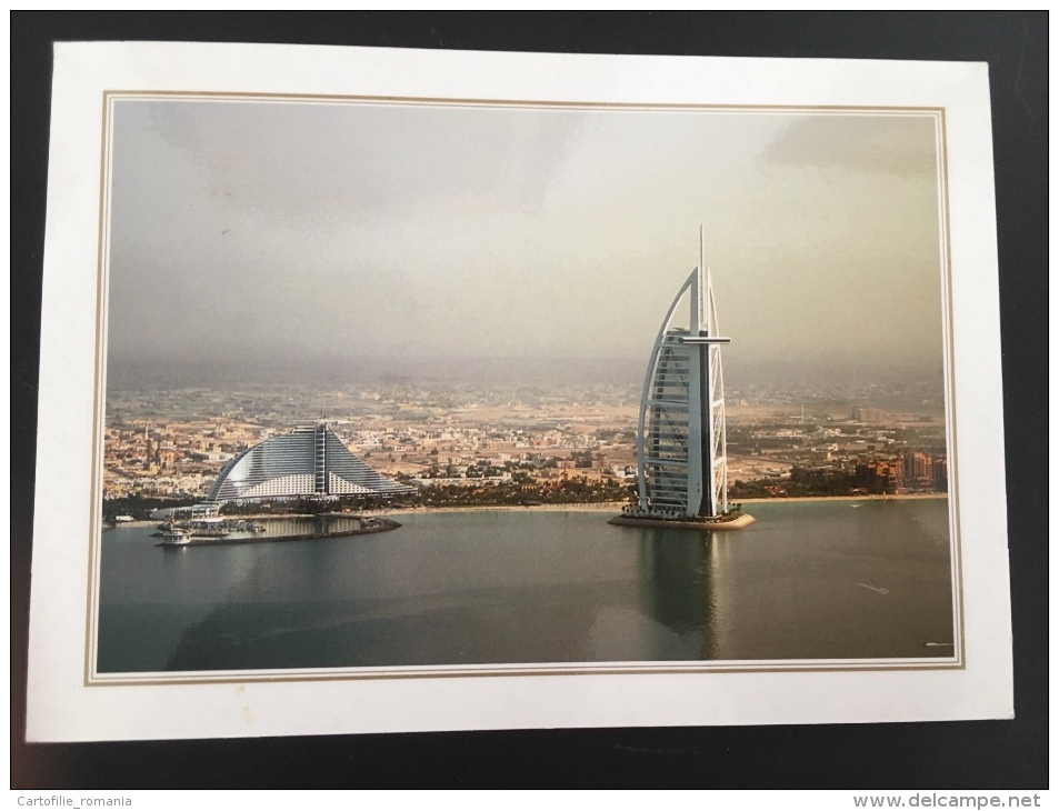 Dubai Burj Al Arab And Jumeirah Hotel Beach Resort Verso Stamp Front/back - Dubai