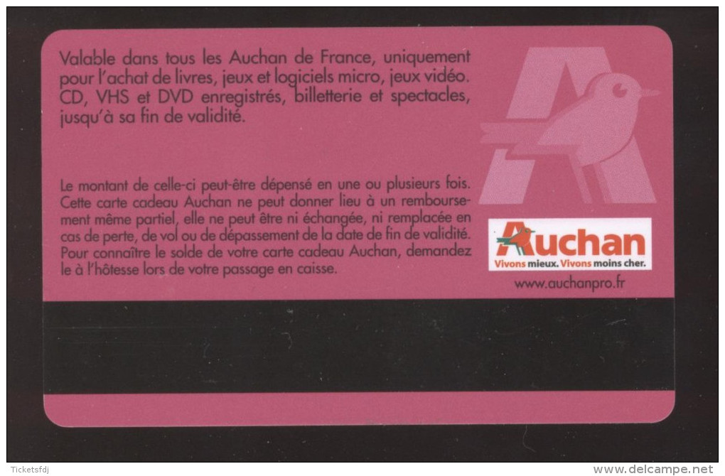 GIFT CARD - Carte Cadeau Auchan - CULTURE - 30 € - Cartes Cadeaux