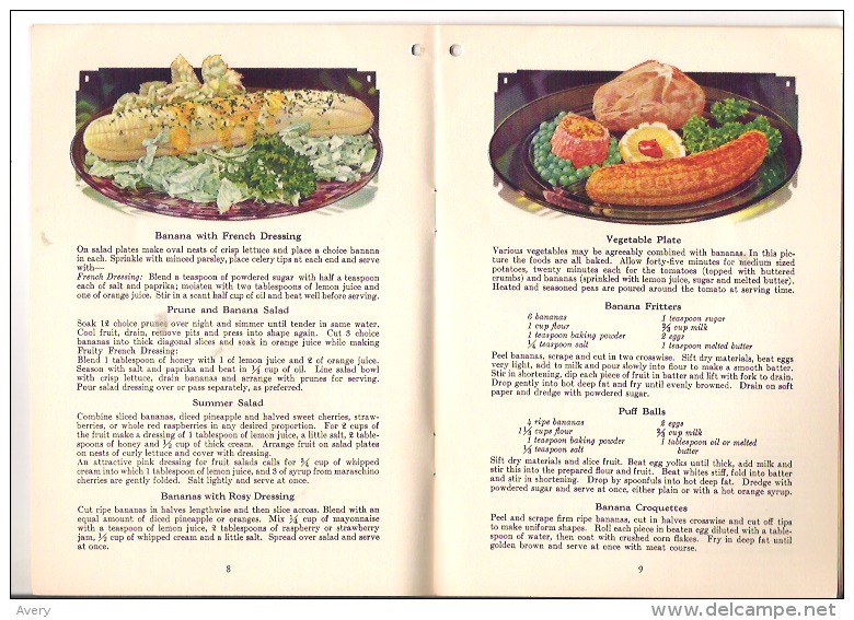 Booklet Home Made Banana Recipes Canada-West Indies Fruit Co. Ltd. Montreal - Cuisson Au Four