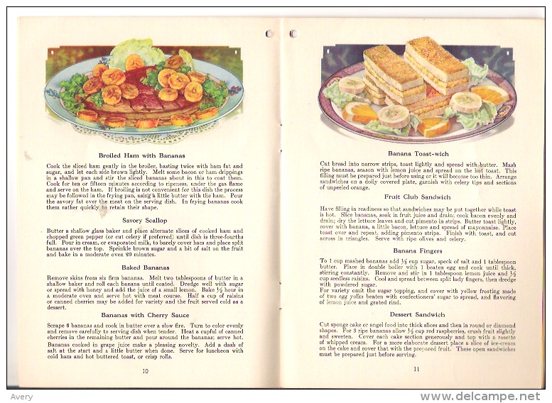 Booklet Home Made Banana Recipes Canada-West Indies Fruit Co. Ltd. Montreal - Cuisson Au Four