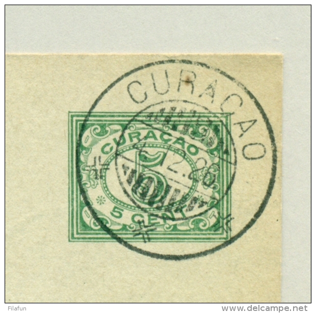 Curacao - 1924 - 5 Cent Briefkaart Cijfer Vürtheim, G20 Van Curacao Naar Italia - Curaçao, Nederlandse Antillen, Aruba