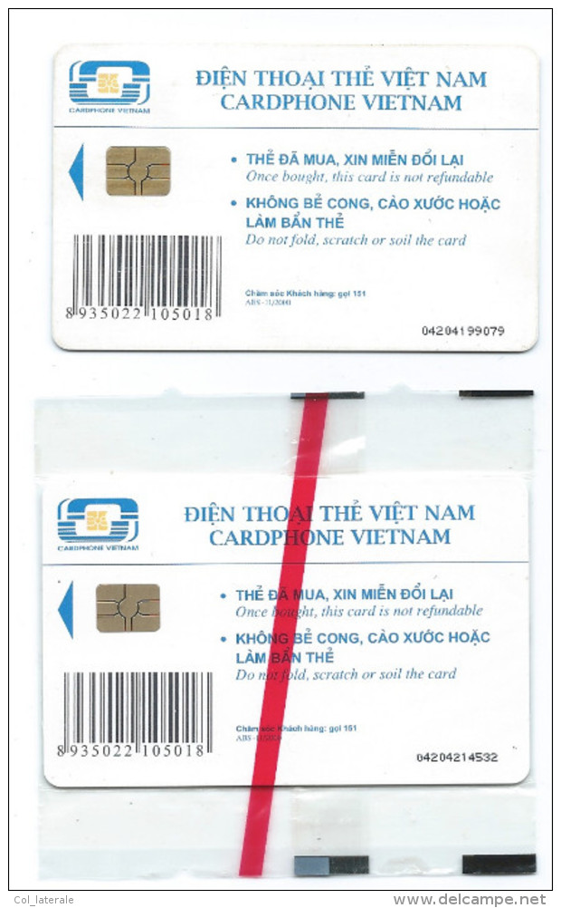 Telecarte 2 Télécartes Vietnam Viet Nam 30000D TB 2 Scans 1 Usagée + 1 Neuve Sous Blister - Viêt-Nam