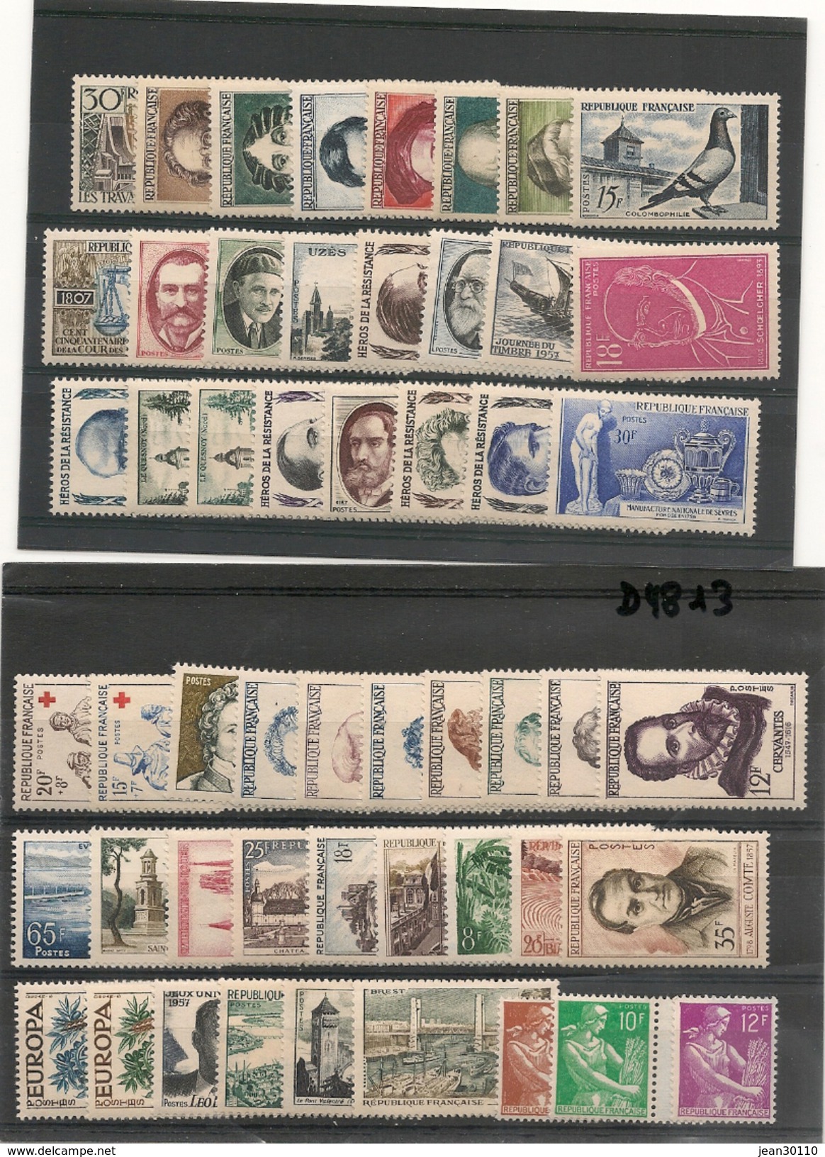 France 1957  Année Complète N°Y/T:1091/1141** Côte: 111,00 &euro; - 1950-1959