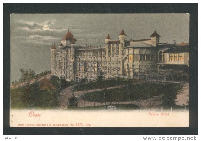 VAUD - AIGLE - Cachet Linéaire De Gare Et Ambulant N° 8 - 30 Juillet 1905 - CPA Caux Palace Hôtel - Chemins De Fer