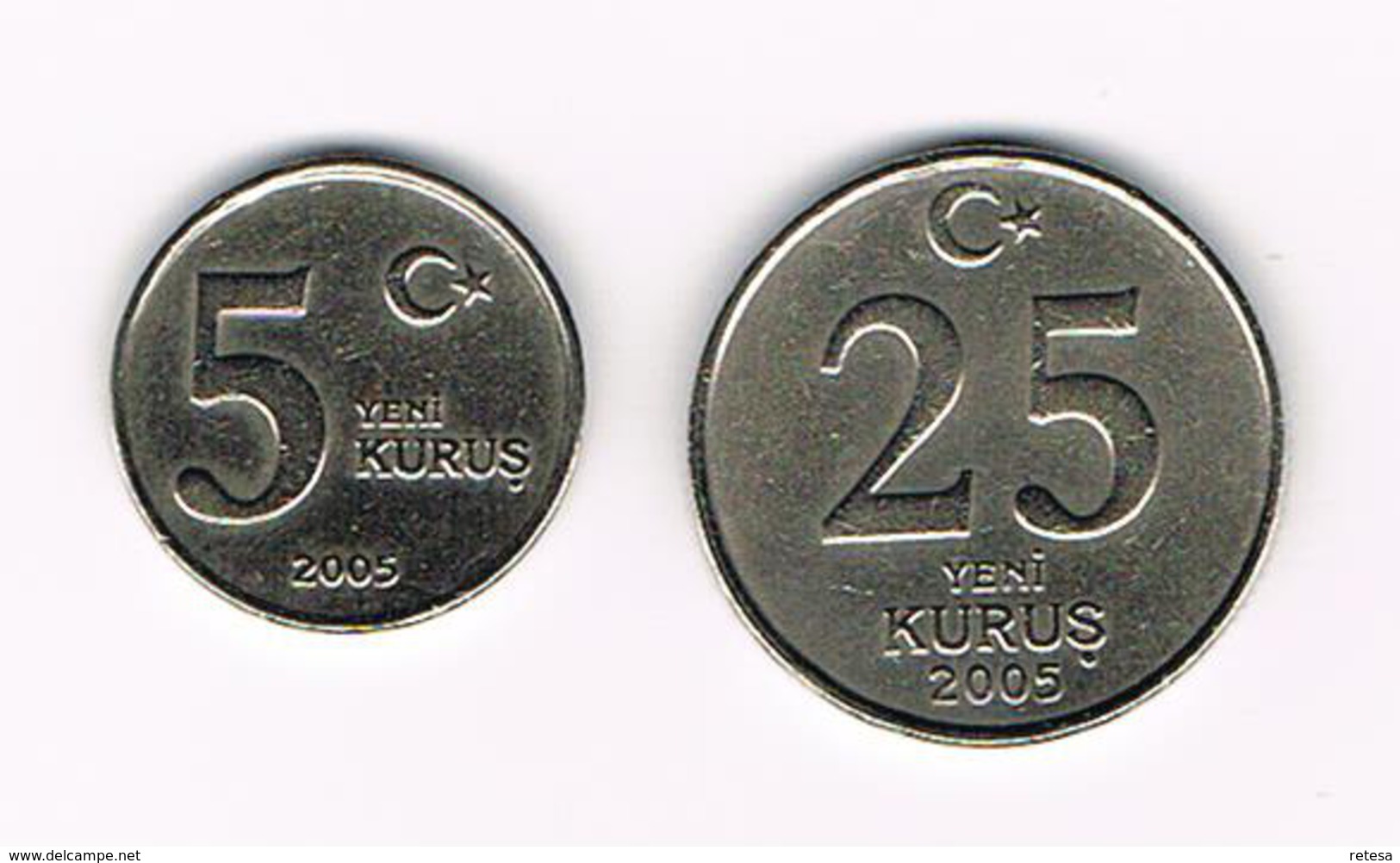 °°° TURKIJE  5 En 25  YERI KURUS 2005 - Turquia