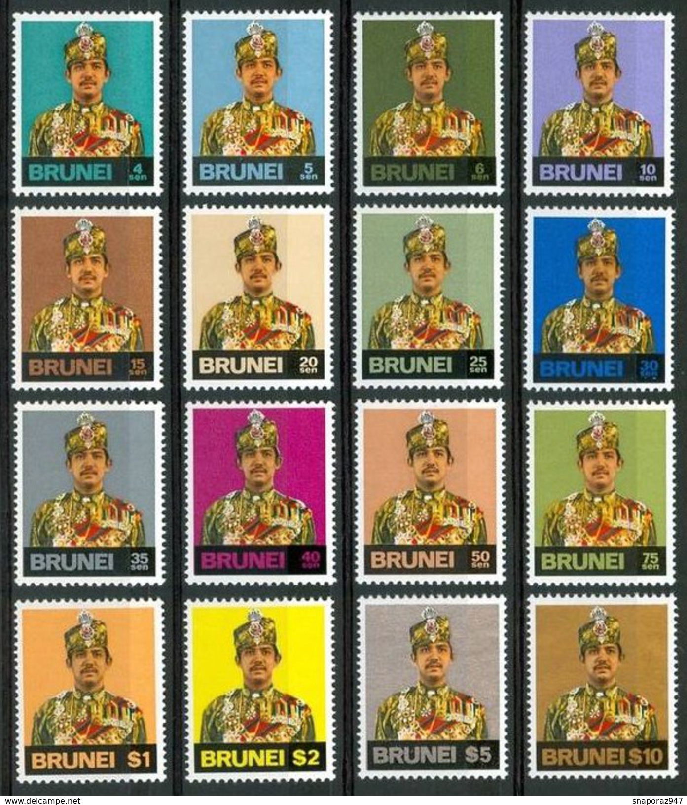 1974 Brunei Sultan Hassanal Bolkian Set MNH** Pa211 - Brunei (1984-...)