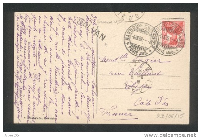 VAUD - SALVAN - Cachet Linéaire De Gare Et Poste Ambulant Martigny -Chatelard - 4 Sept 1909 - CPA Salvan - Spoorwegen