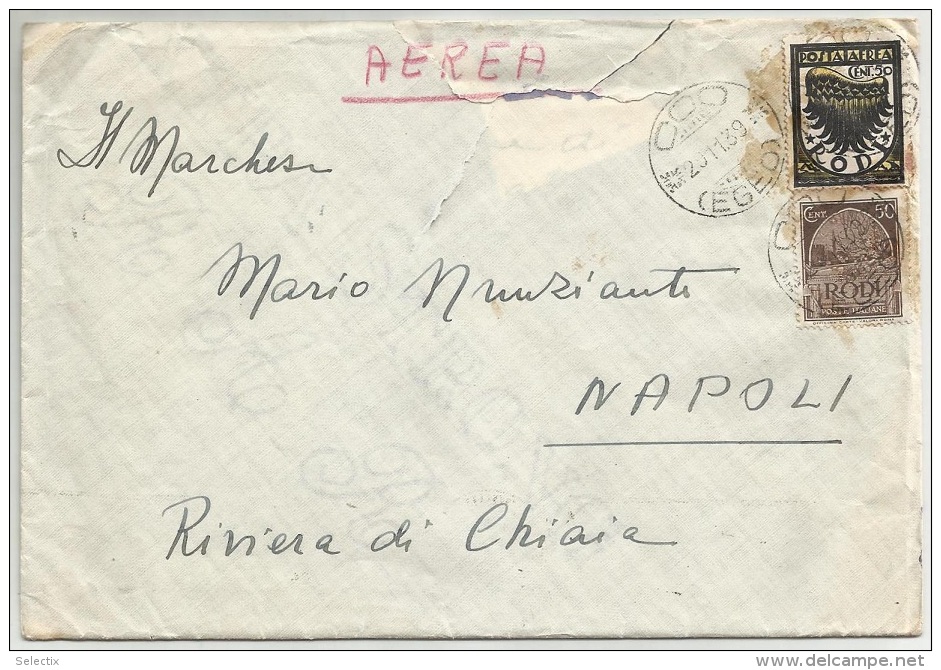 Greece 1939 Italian Occupation Of Kos - Coo (Egeo) With Military Letterhead Inside - Dodécanèse