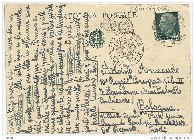 Greece 1942 Italian Occupation Of Rhodes - Rodi (Egeo) Military Censored Postcard - Dodécanèse