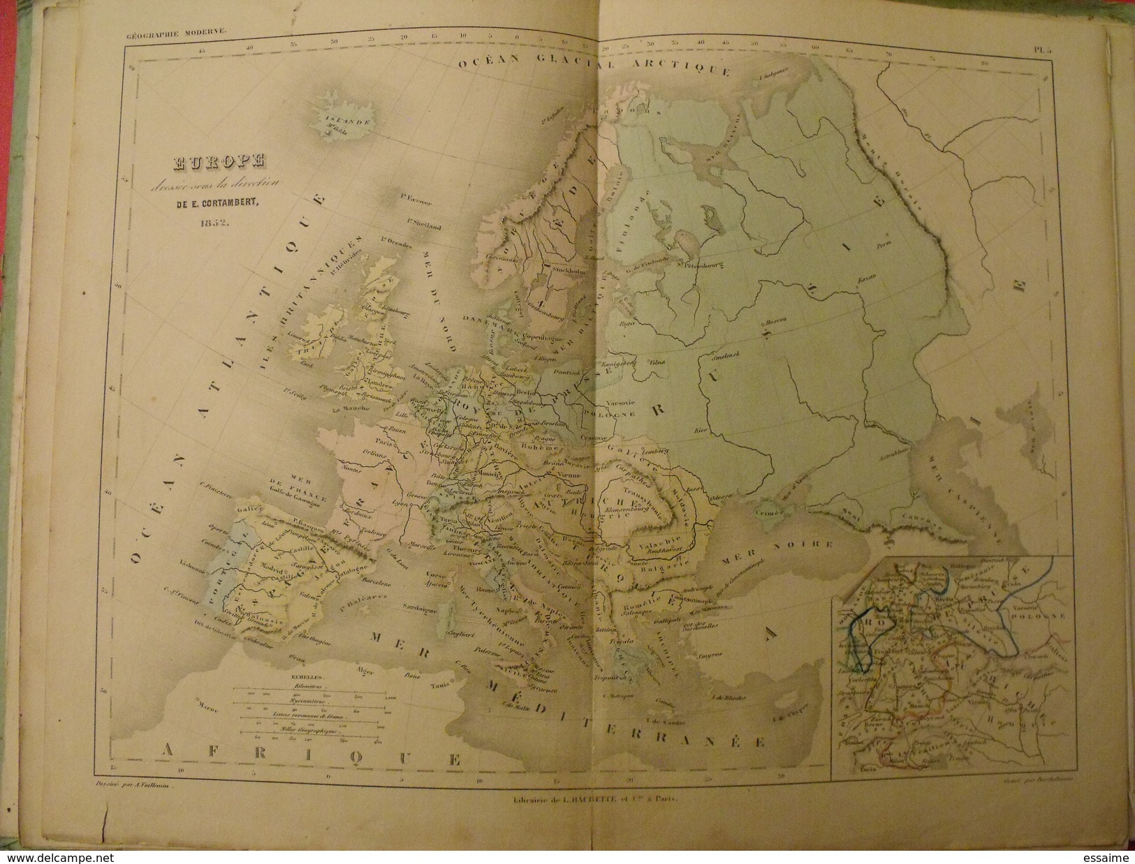 Petit Atlas De Géographie. Cortambert. Hachette 1852. 12 Planches En Couleurs. - 1801-1900