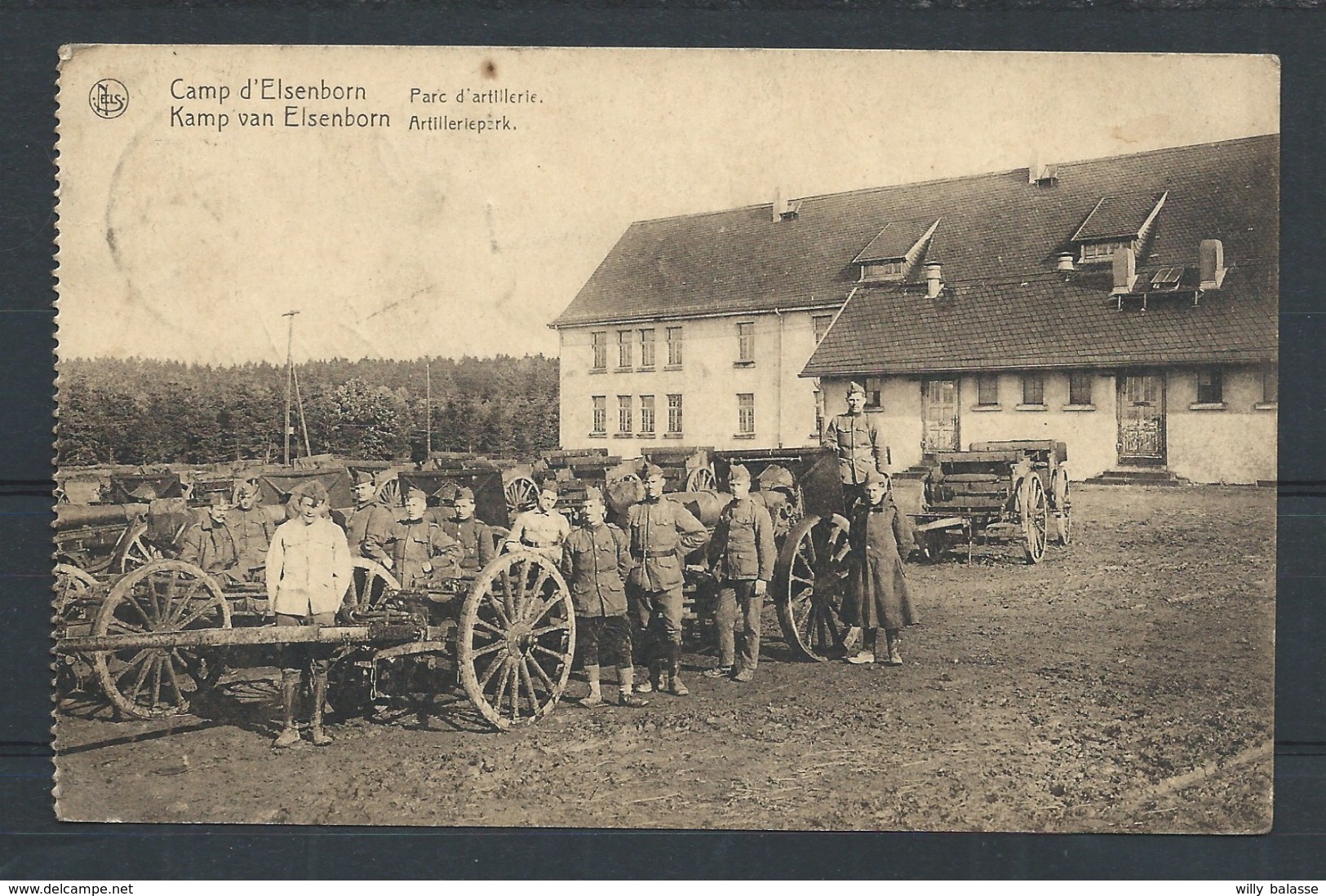 +++ CPA - CAMP D'ELSENBORN - Parc D'Artillerie - Kamp - Militaria - Soldat Armée Militaire - Nels - Cachet Taxe  // - Butgenbach - Bütgenbach