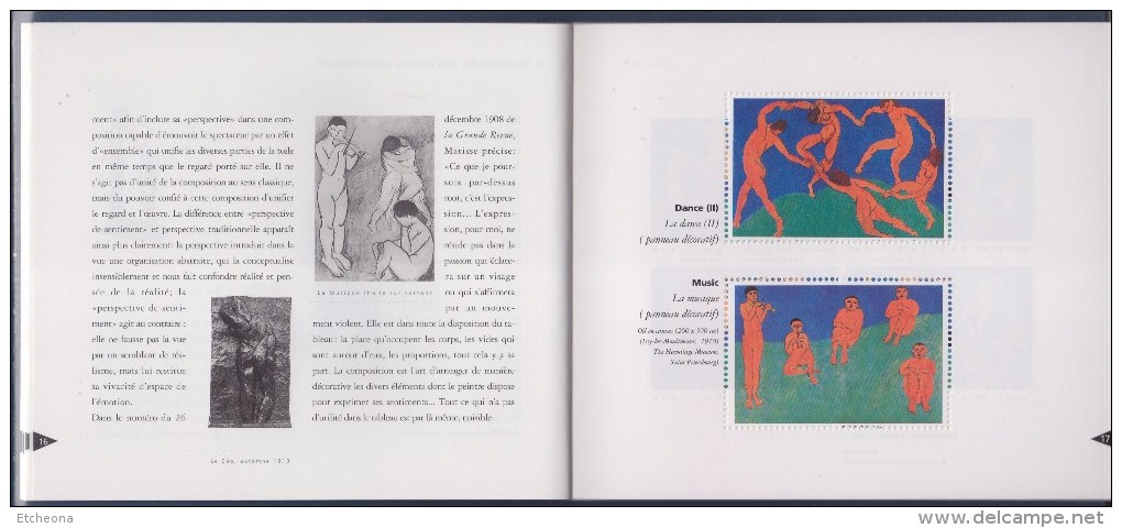 = Henri Matisse Livret textes et 25 vignettes gommées neuves différentes (62 au total) sur 50 pages "éditions mh"